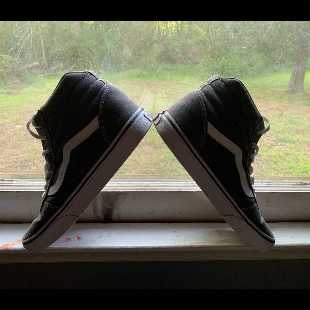 Grey and White high top Vans